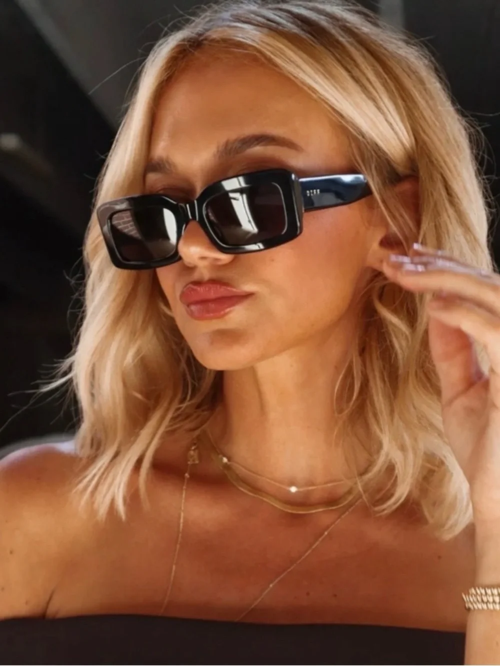 (NEW) Sephora x DIFF Indy Black Chunky Polarized Sunglasses with Hard Case